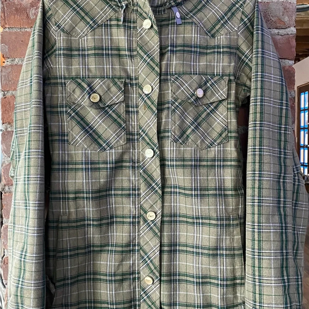EUC NIKE SNOWBOARDING Plaid Hooded Jacket with Button/zipper closure, many pkts - Picture 6 of 10